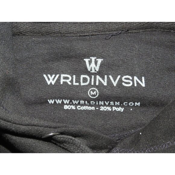 WRLDINVSN Black Multicolor Jesus Pullover Hoodie Sweatshirt Adult Medium - Picture 4 of 6